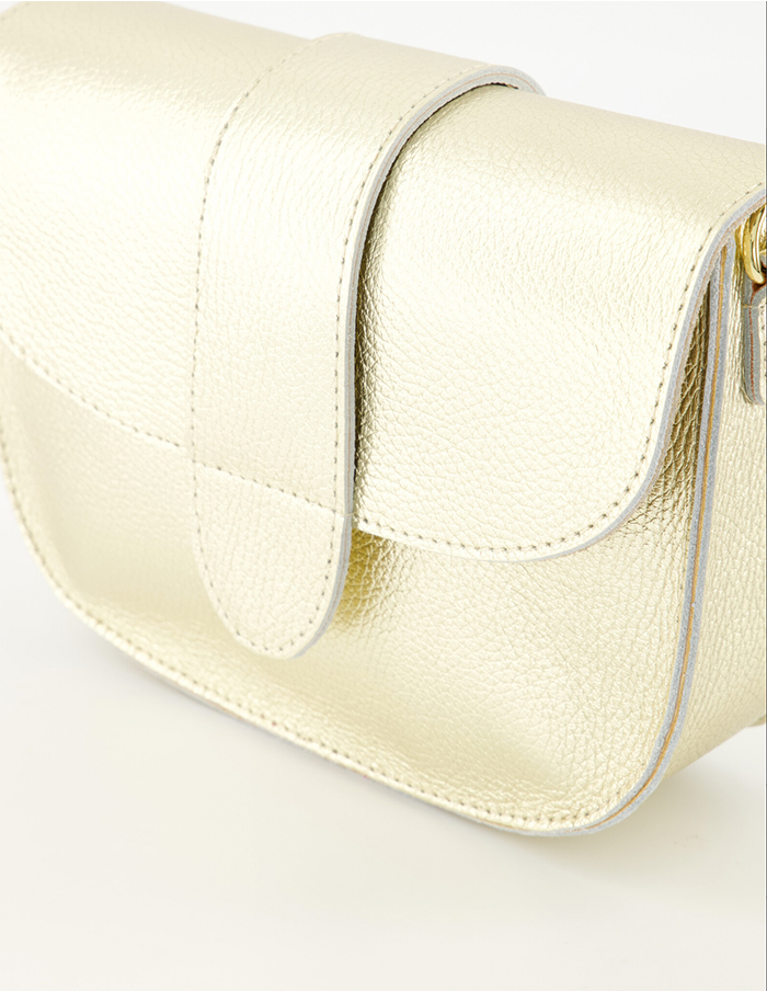 Tas Maan Metallic Leer Goud