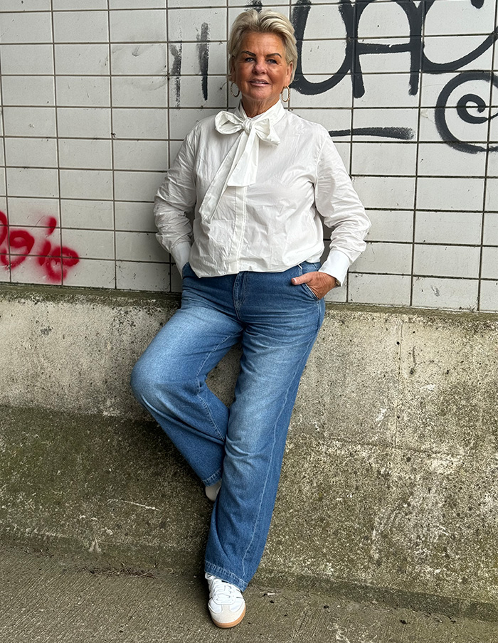 Blouse Salerno Strik Wit