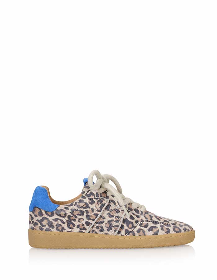 DWRS Sneaker Poona Leopard Sand/Kobalt