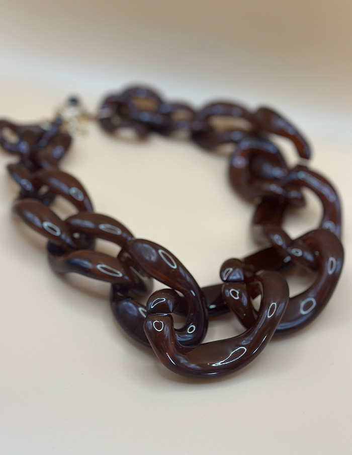 Ketting Obsidian Luxe Bruin