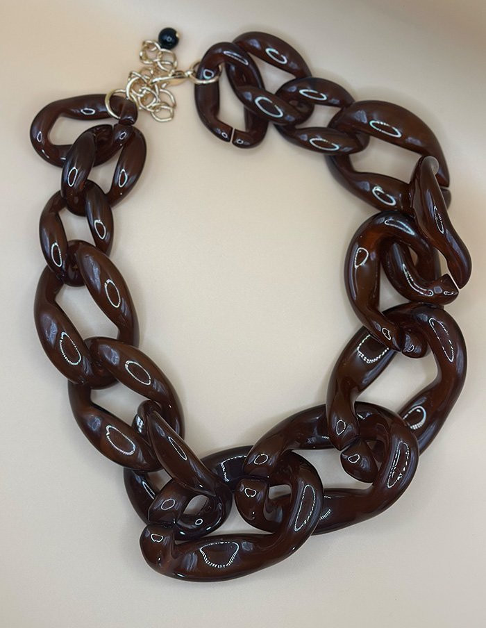 Ketting Obsidian Luxe Bruin