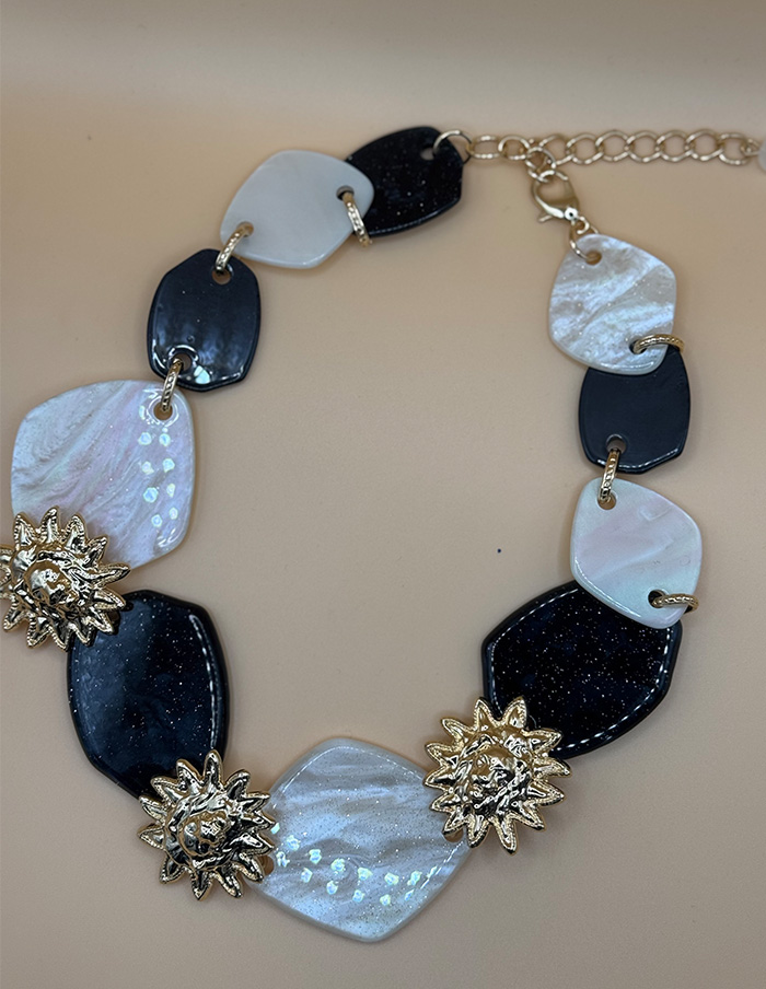 Ketting Midnight Sun Zwart/Roomwit
