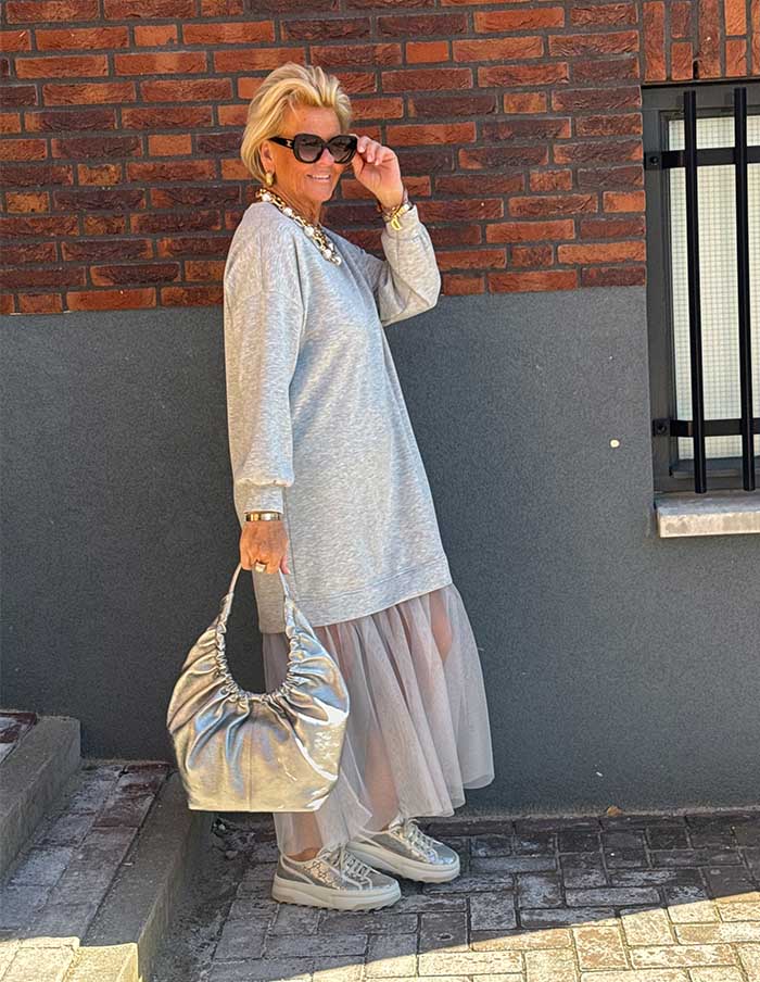 Jurk Lima Tulle 79724 Grijs