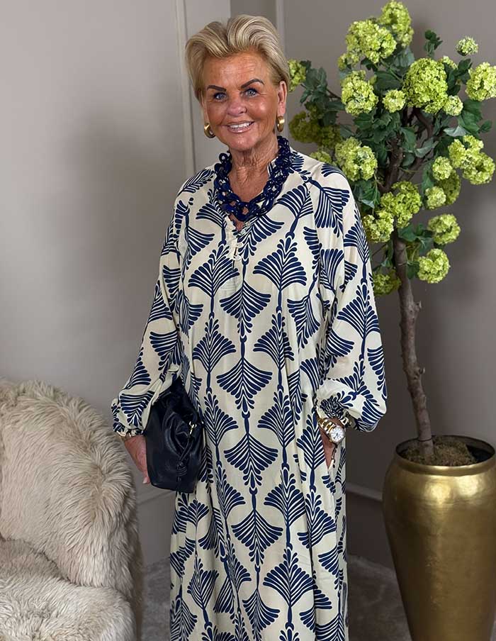 Jurk Luxe 66 Donkerblauw/Wit