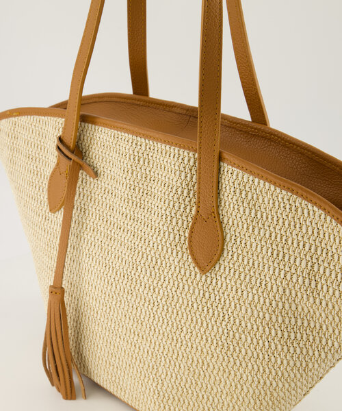Tas Ruby Raffia Cognac