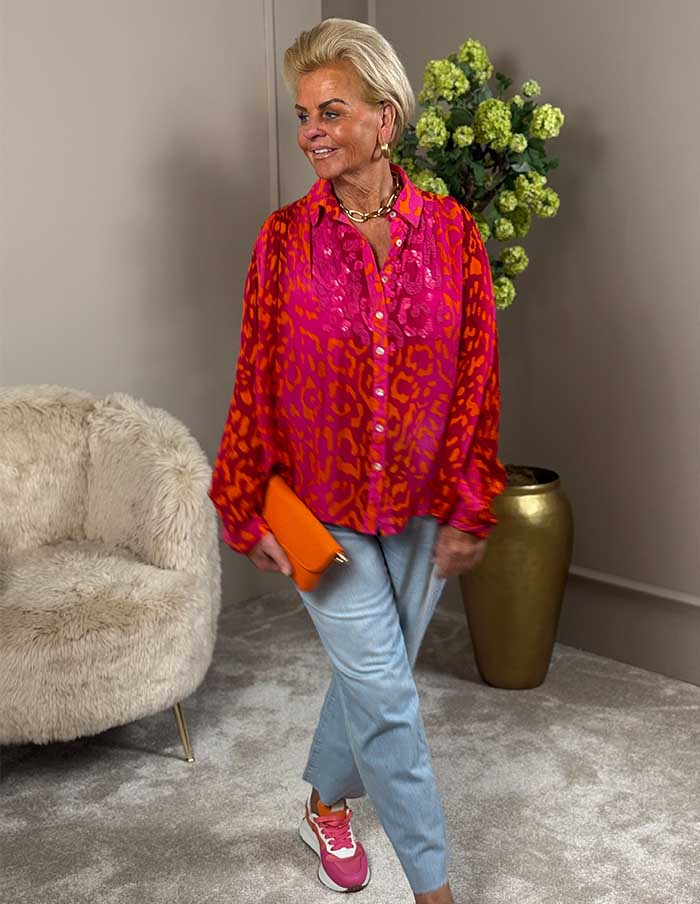 Blouse Nissa Fuchsia/Oranje