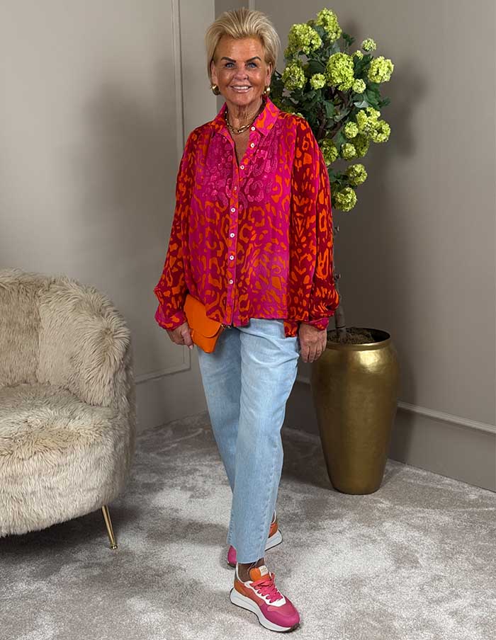 Blouse Nissa Fuchsia/Oranje