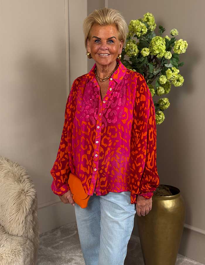 Blouse Nissa Fuchsia/Oranje