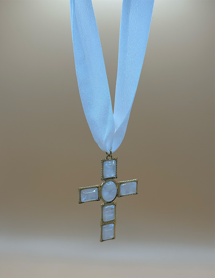 Ketting Cross Wit