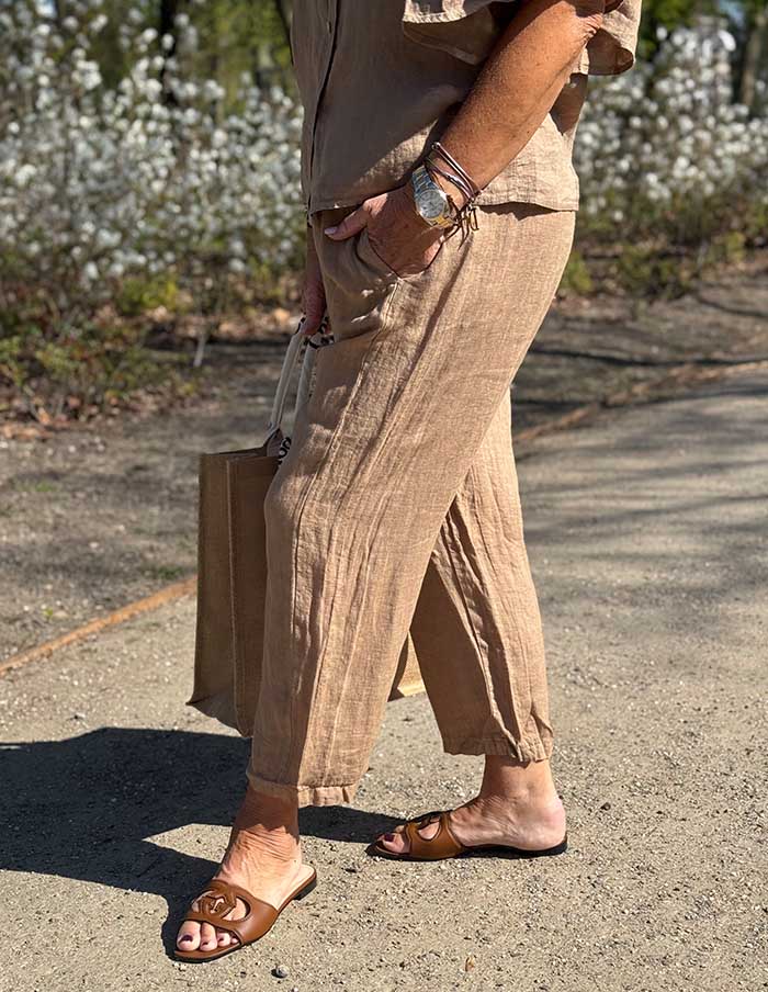 Broek Short Le Lin 06053 Taupe