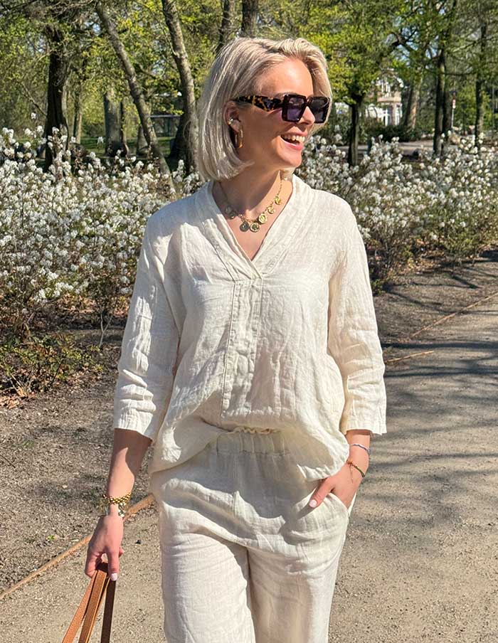 Blouse V-Hals Le Lin 06338 Roomwit