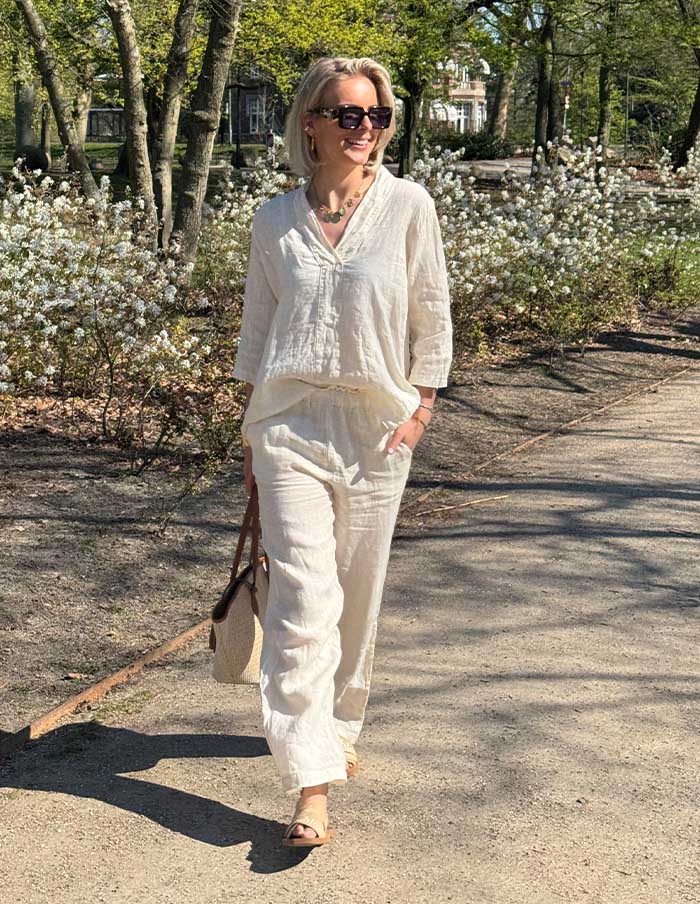 Blouse V-Hals Le Lin 06338 Roomwit