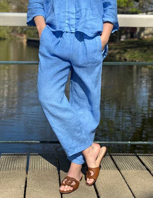 Broek Short Le Lin 06053 Lavendelblauw