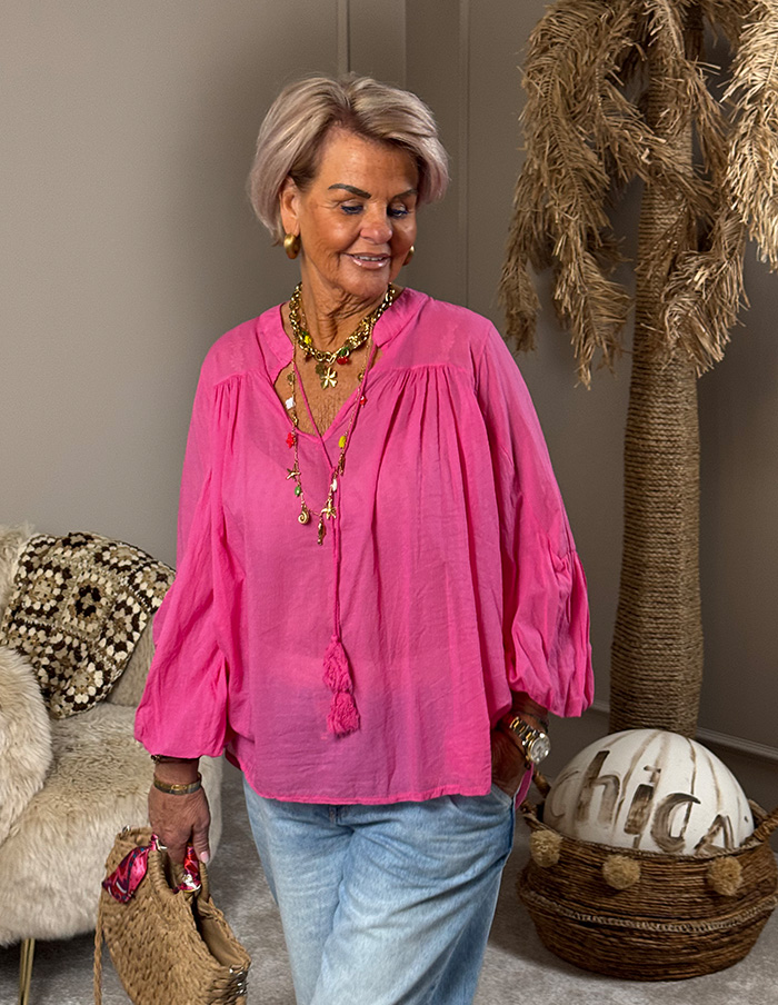 Blouse Flower Uni 93022 Fuchsia 