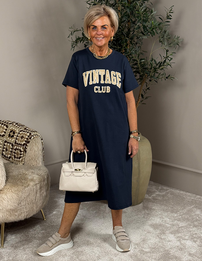 Jurk Vintage Club 4085 Donkerblauw