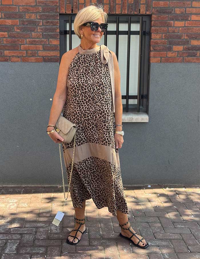 Jurk Moana 33661 Taupe/Leopard