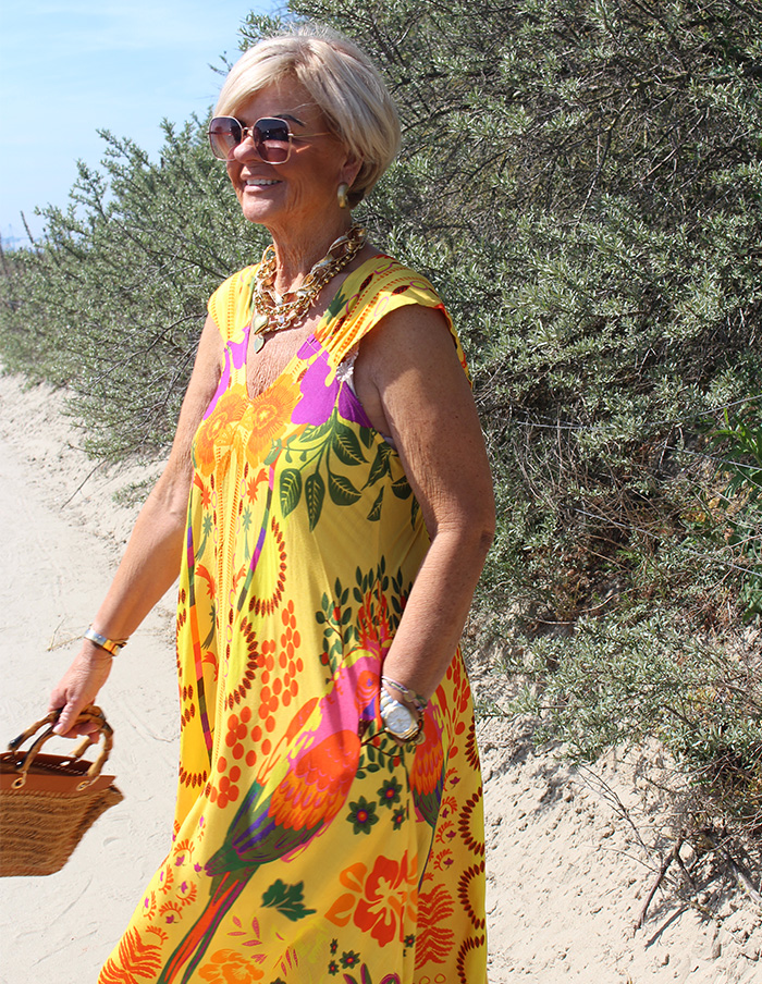 Jurk Solany 254 Geel
