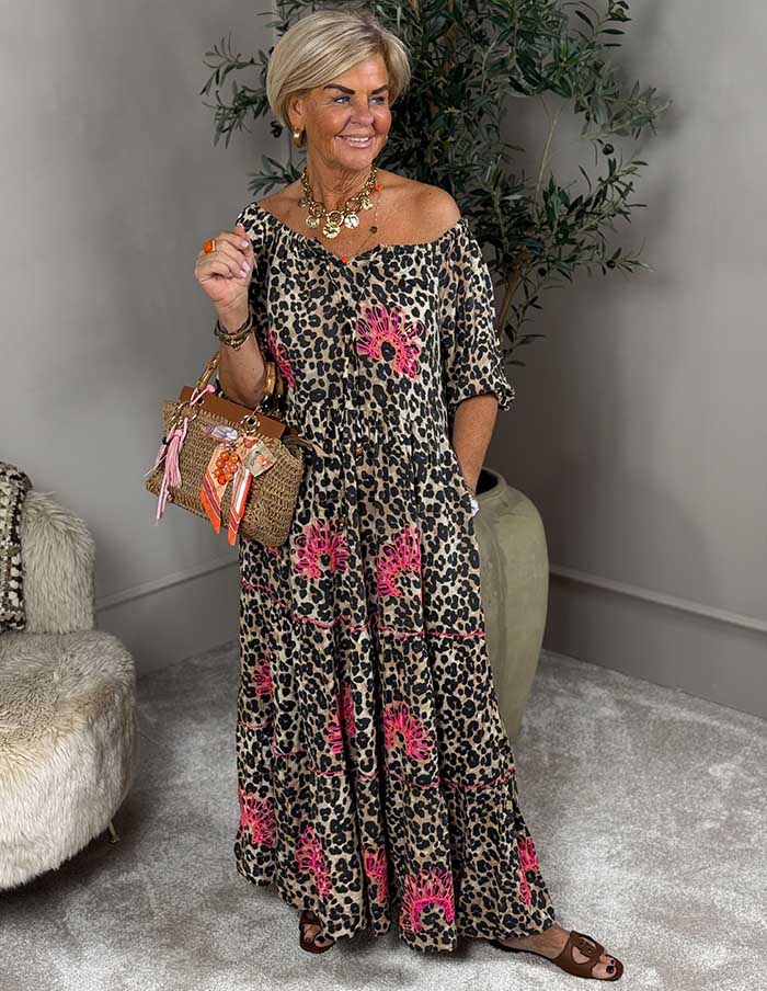 Jurk Saby Leopard/Camel