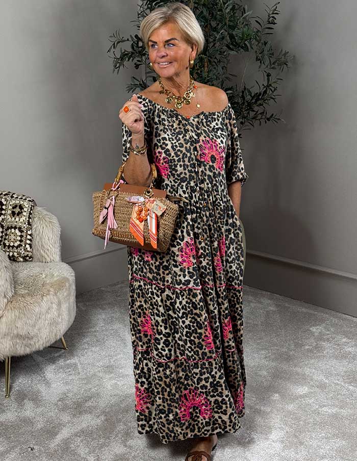 Jurk Saby Leopard/Camel