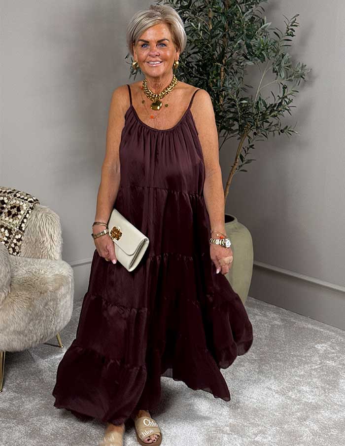 Jurk Lune d’Or 01097 Aubergine