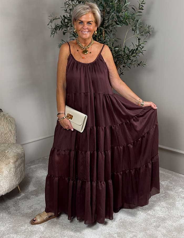 Jurk Lune d’Or 01097 Aubergine