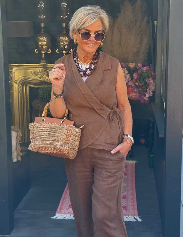 Gilet Le Lin 31241 Donkerbruin