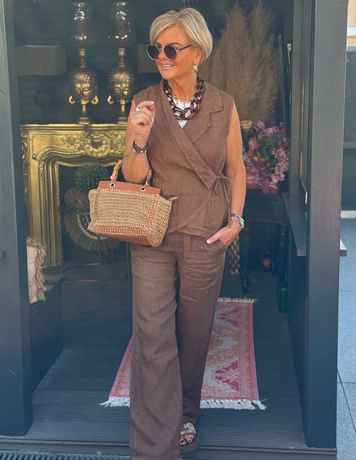 Gilet Le Lin 31241 Donkerbruin