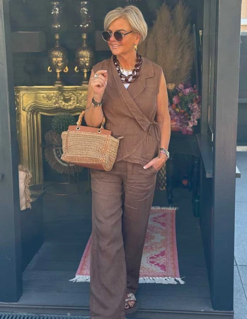 Gilet Le Lin 31241 Donkerbruin