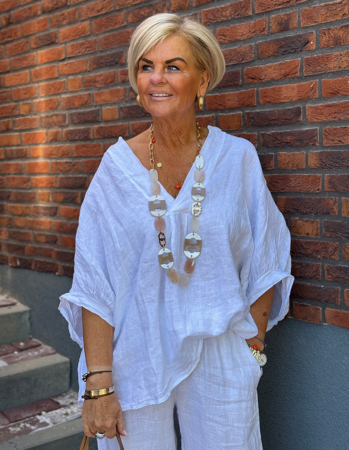 Blouse Puro Lino 23829 Wit