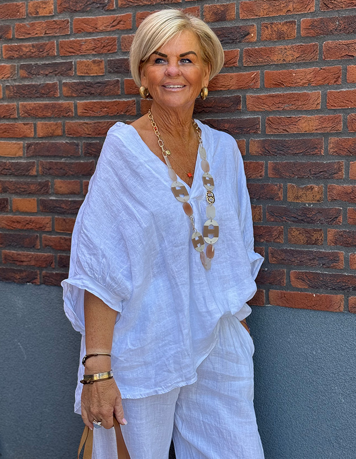 Blouse Puro Lino 23829 Wit