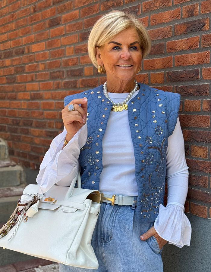 Gilet Bao 0278 Jeansblauw