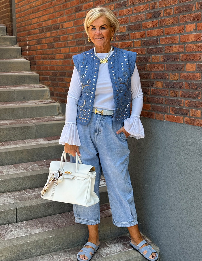 Gilet Bao 0278 Jeansblauw