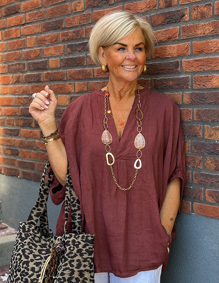 Blouse Puro Lino 23829 Brique