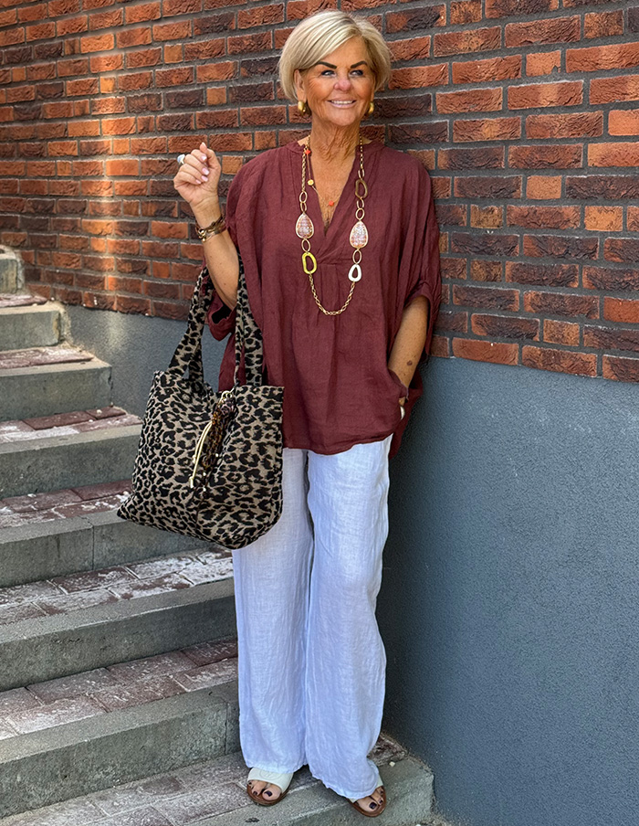 Blouse Puro Lino 23829 Brique