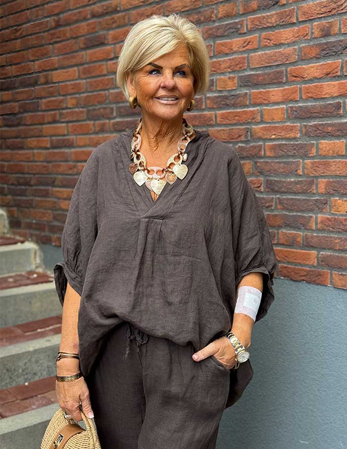 Blouse Puro Lino 23829 Bruin