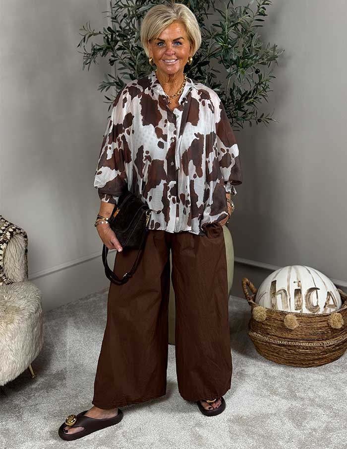 Blouse Cow Print 2663 Bruin