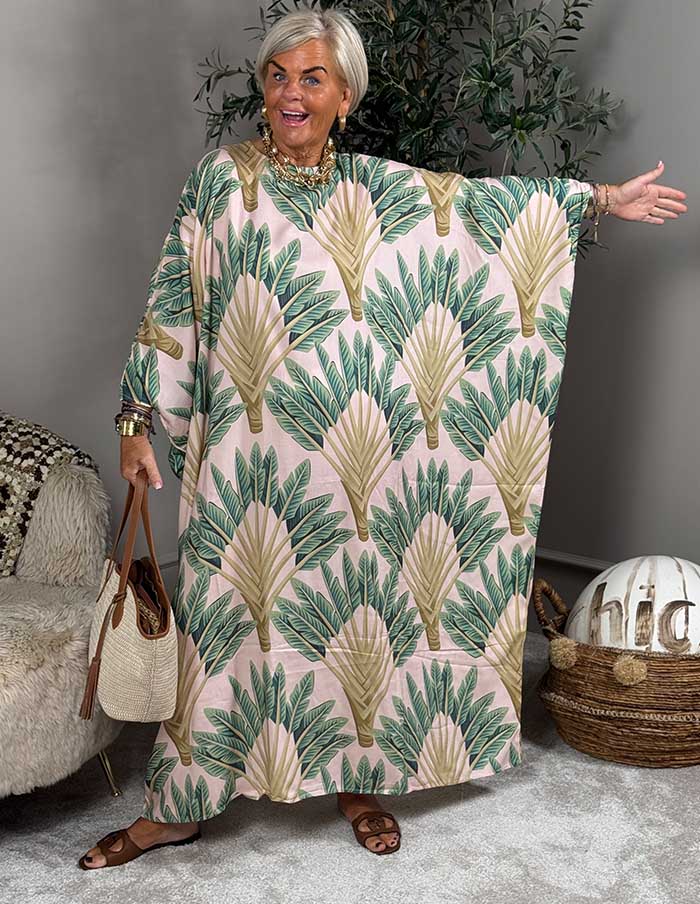 Kaftan Wild Leaf 4032 Lichtroze