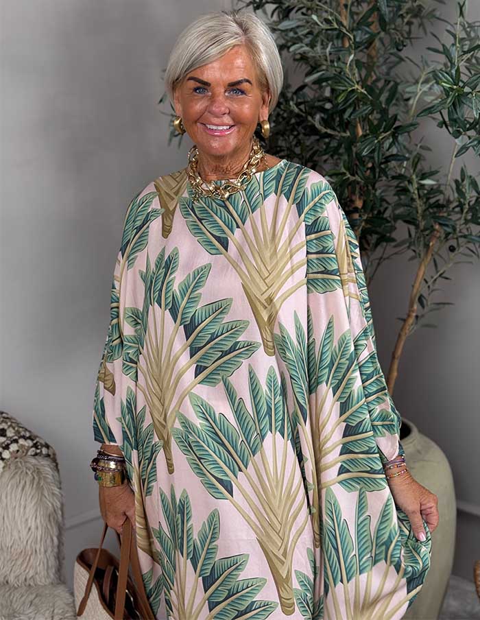 Kaftan Wild Leaf 4032 Lichtroze