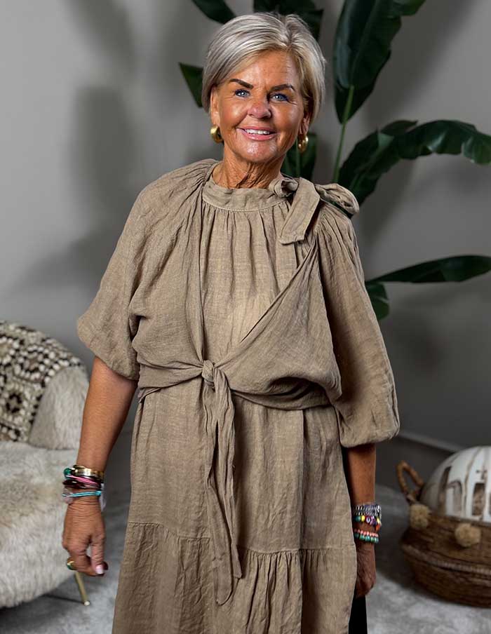 Vestje Zaya Linnen 21684 Camel