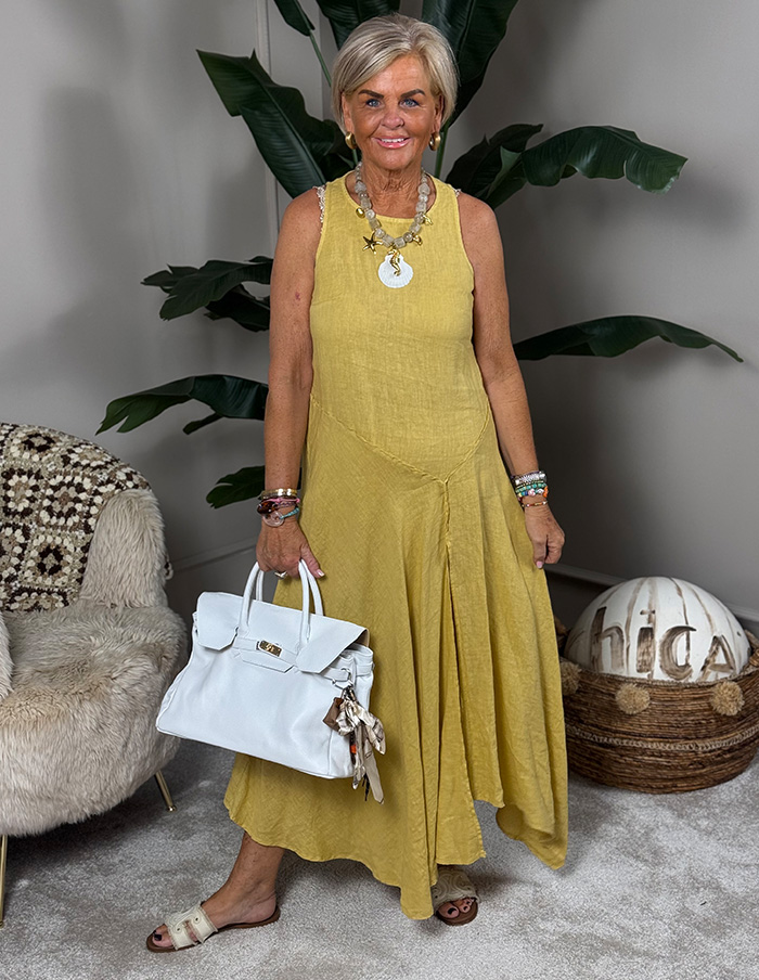 Jurk Amber Linnen 57525 Geel