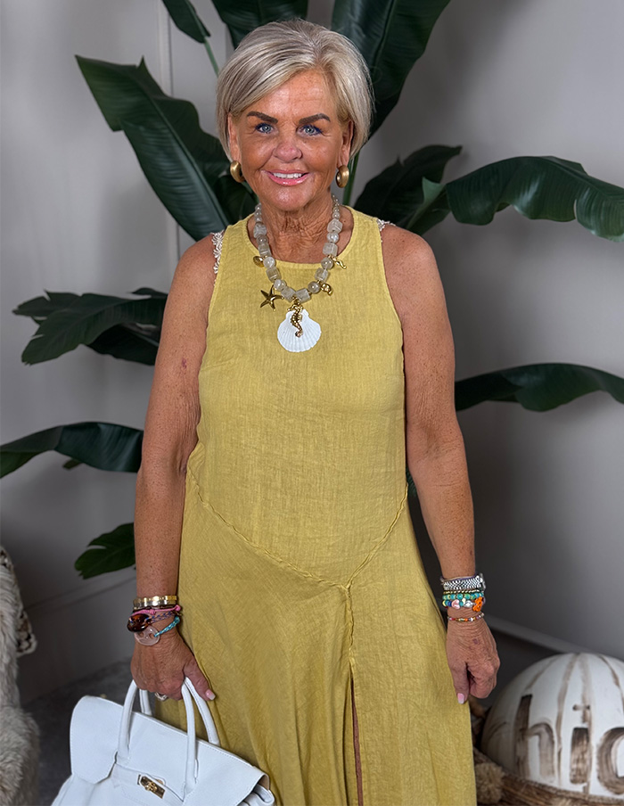 Jurk Amber Linnen 57525 Geel