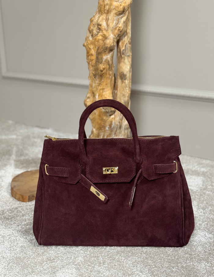 Tas Birdie Suède Large Bordeaux