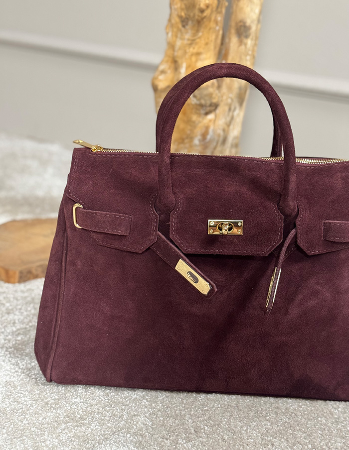 Tas Birdie Suède Large Bordeaux