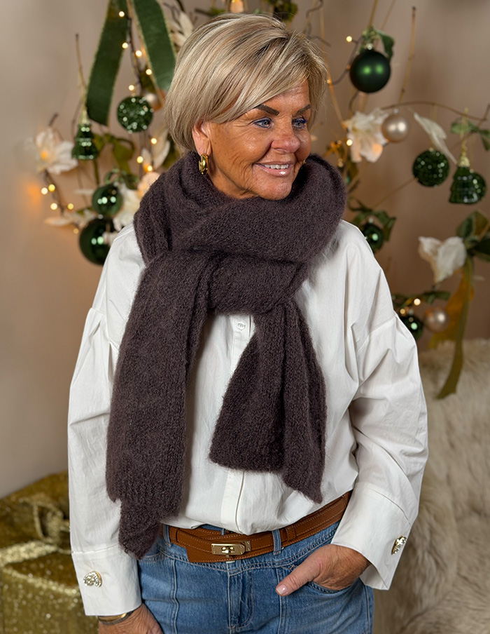 Sjaal Basic Mohair Long Bruin