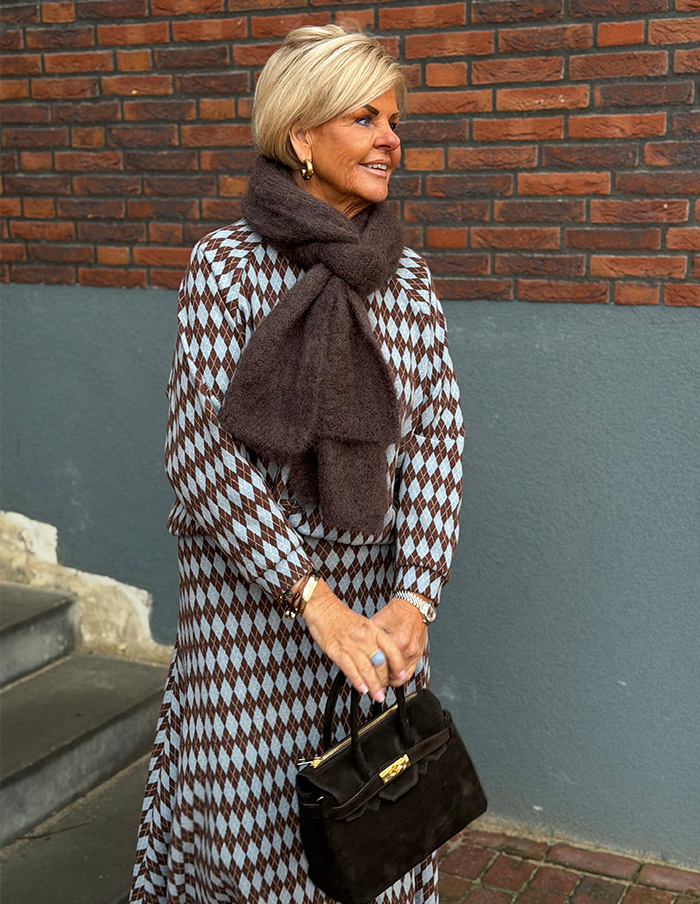Sjaal Basic Mohair Long Bruin