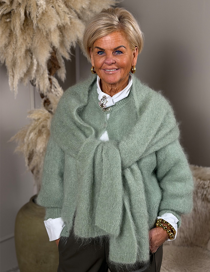 Sjaal Basic Mohair Long Matcha