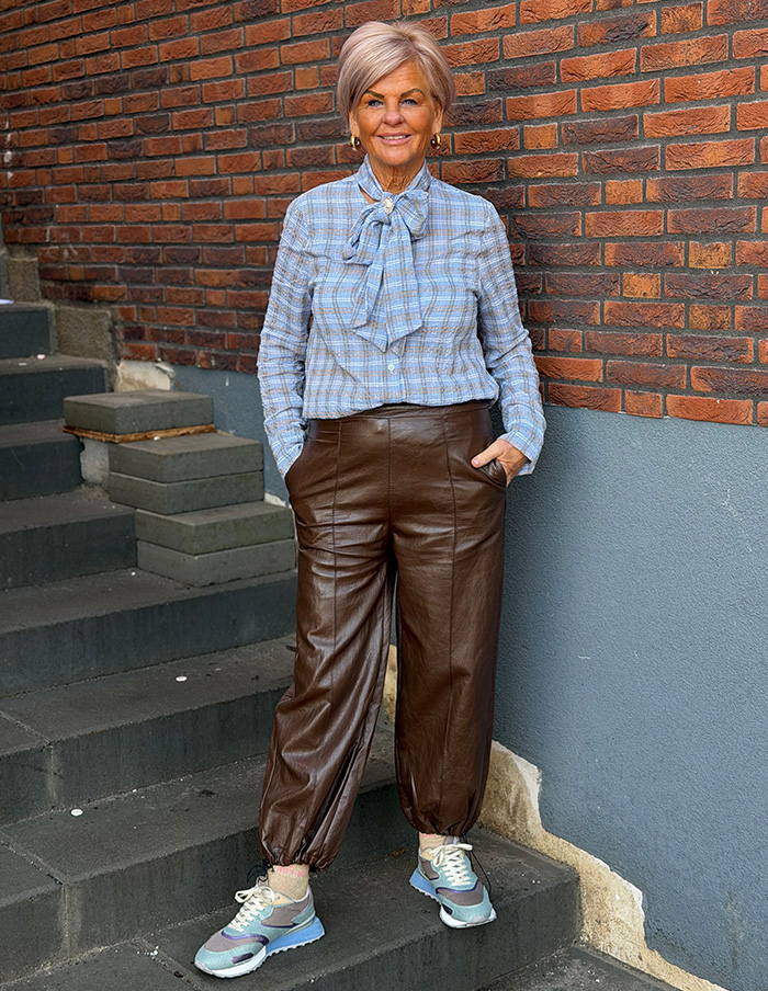 Broek Milou Leather Look 20018 Bruin