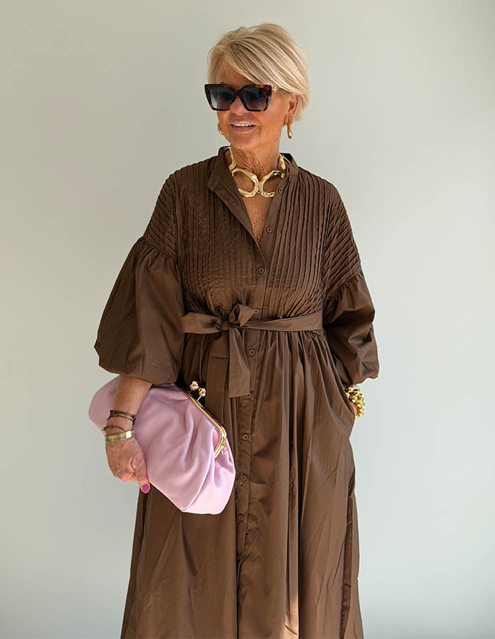 Jurk Cotton Charm SC187 Bruin