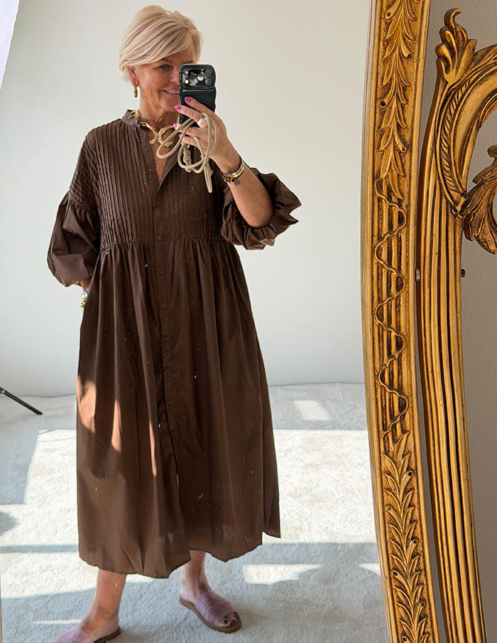 Jurk Cotton Charm SC187 Bruin