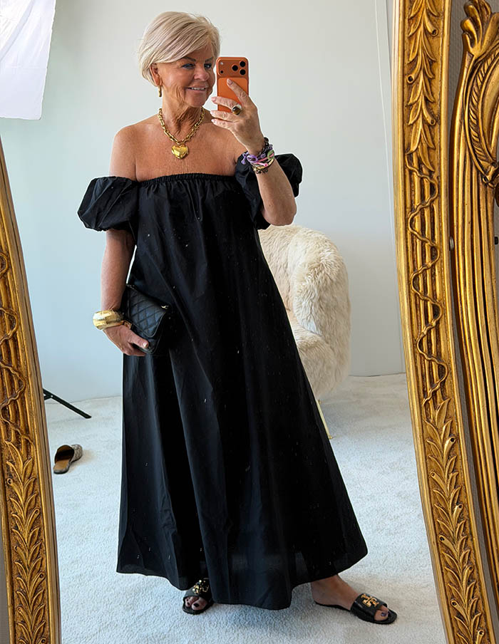 Jurk Off-Shoulder Maxi 6086 Zwart